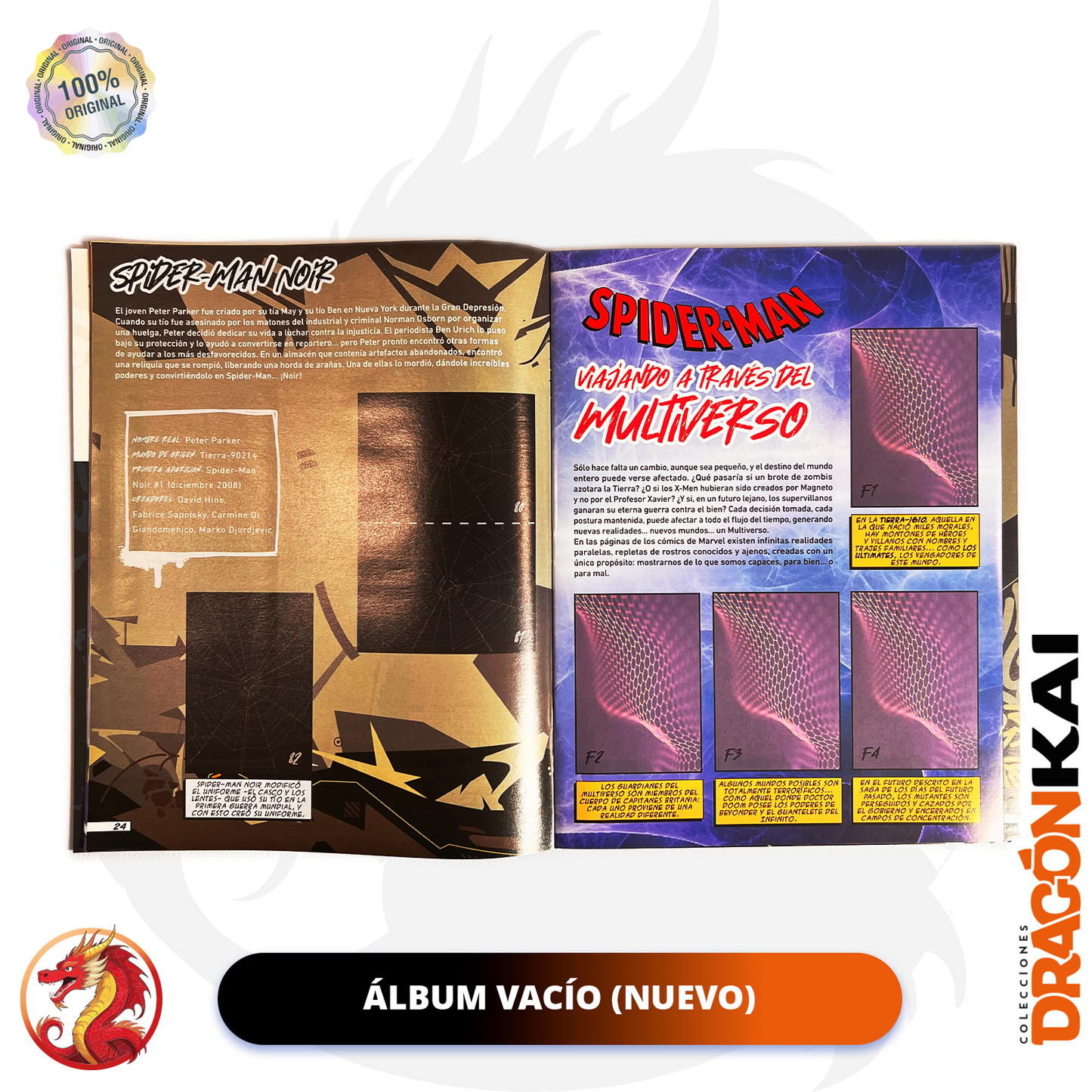 Álbum Spiderman Multiverso (Panini) + Set completo de tarjetas y estampas a pegar