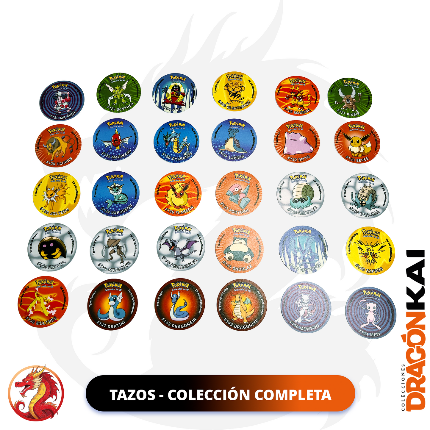 Tazos Pokemon Generación 1. Colección completa (Custom Ver.) 169 Piezas