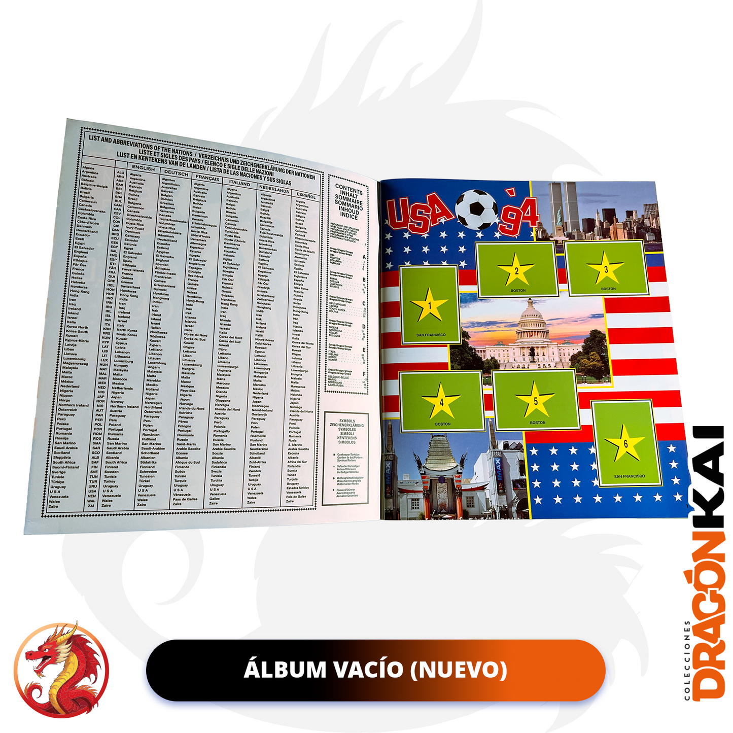 Álbum USA '94 World Cup (Re. Panini) + Set completo a pegar