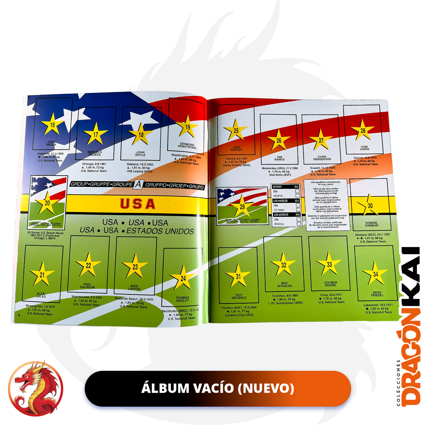 Álbum USA '94 World Cup (Re. Panini) + Set completo a pegar
