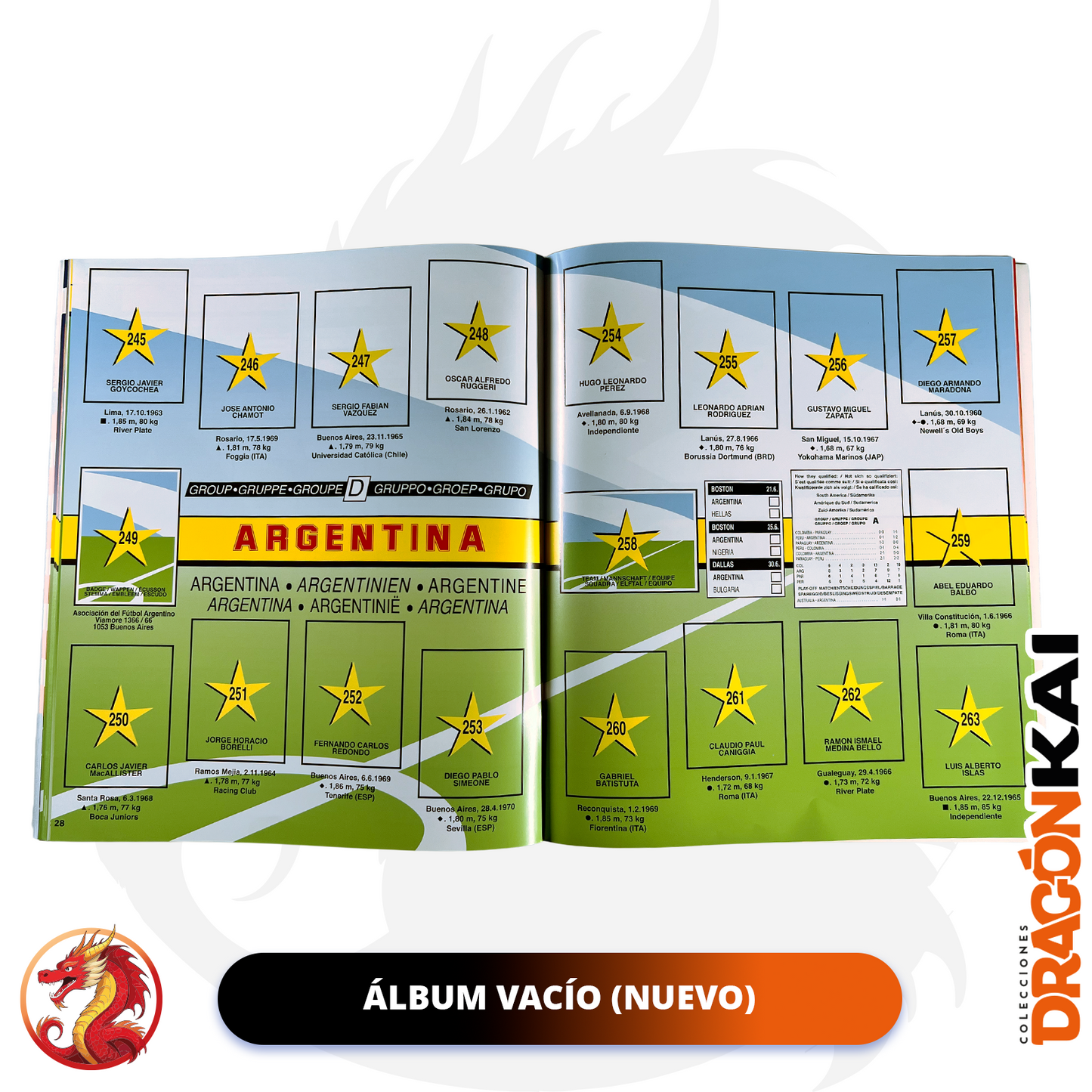 Álbum USA '94 World Cup (Re. Panini) + Set completo a pegar