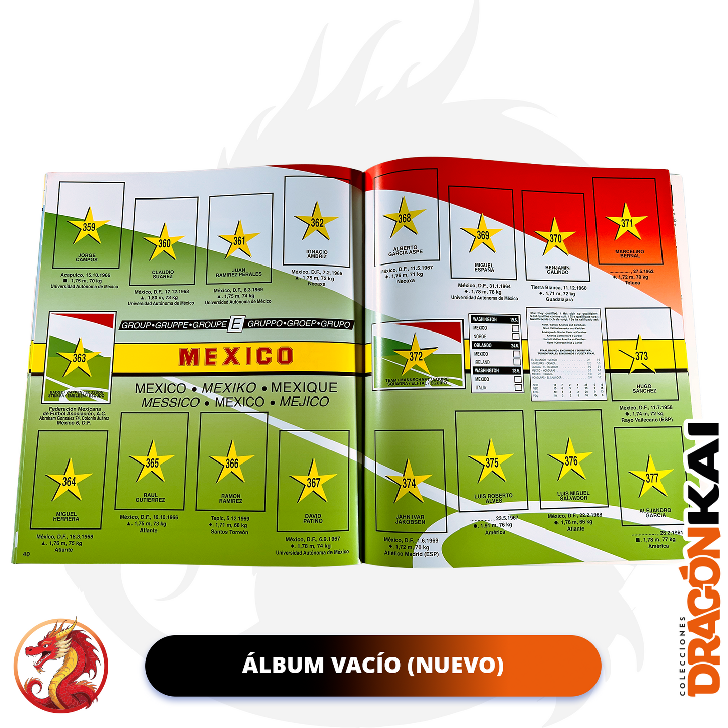 Álbum USA '94 World Cup (Re. Panini) + Set completo a pegar