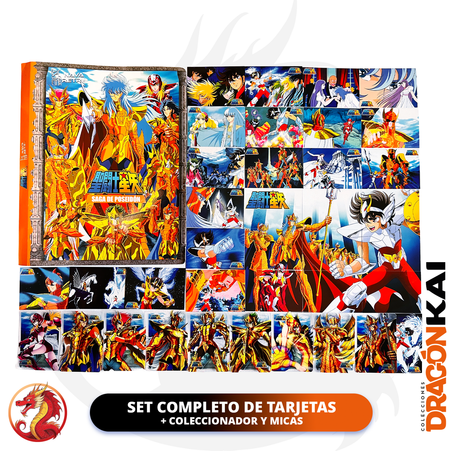 Tarjetas Caballeros del Zodiaco Vol. 5 - Saga de Poseidón | Set Completo + Coleccionador