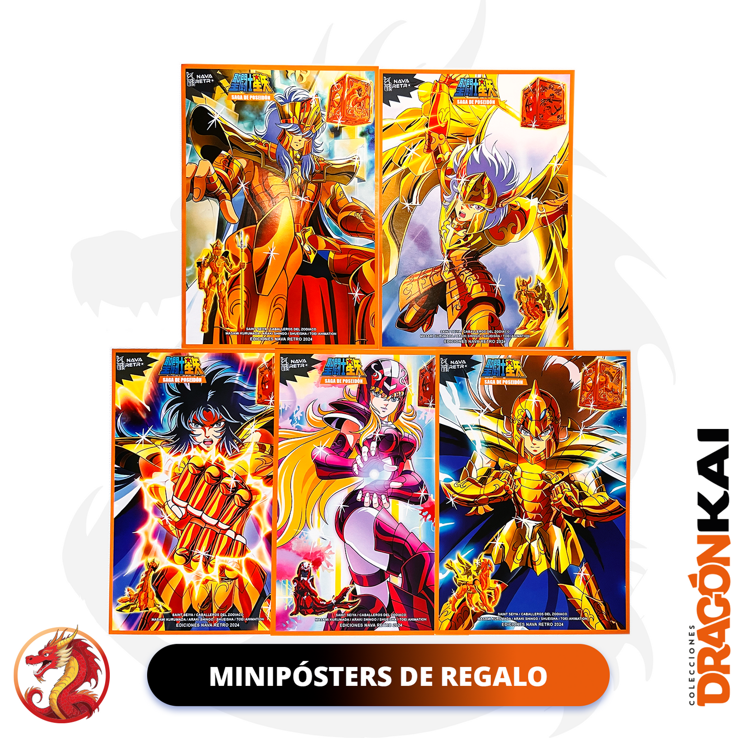 Tarjetas Caballeros del Zodiaco Vol. 5 - Saga de Poseidón | Set Completo + Coleccionador
